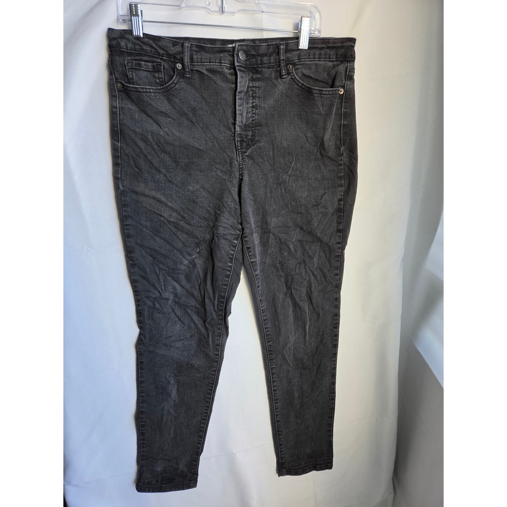 Jessica Simpson Jeans Womens Gray Dark Wash Slim High Rise Tapered